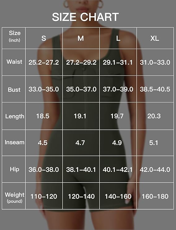 Women’s CoreFlex Zip-Up One-Piece Workout Romper – Sleeveless Cargo Jumpsuit with Chest Pockets & Open Back