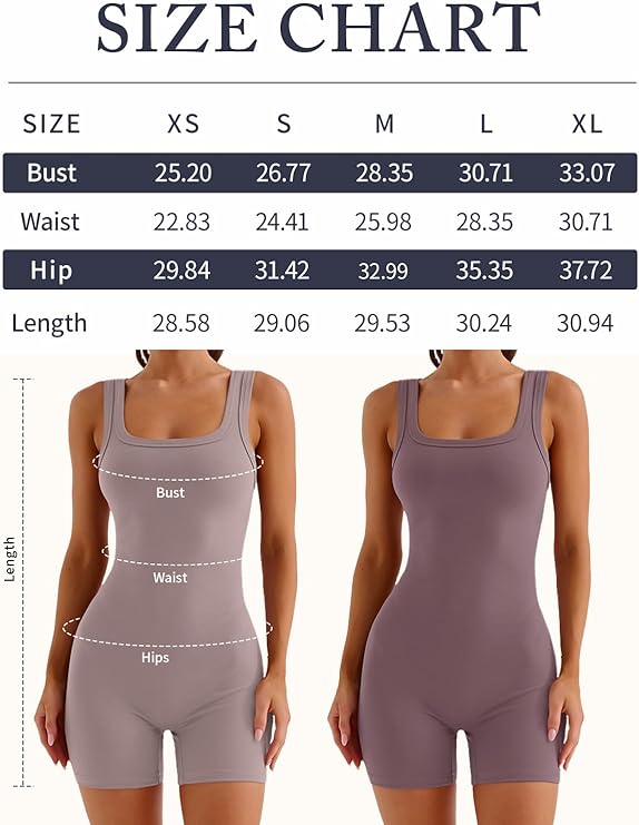 Women’s One-Piece Workout Romper – Sleeveless Scoop Neck Active Bodysuit